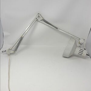 VTG articulated Desk Lamp Metal Drafting Architect White adjustable no clamp